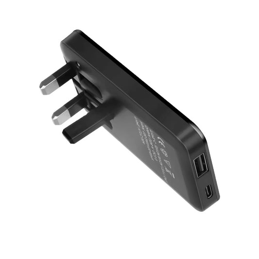 شاحن حائط سريع ونحيف - منفذ USB + Type C - شحن فائق السرعة - مناسب للسفر والمنزل